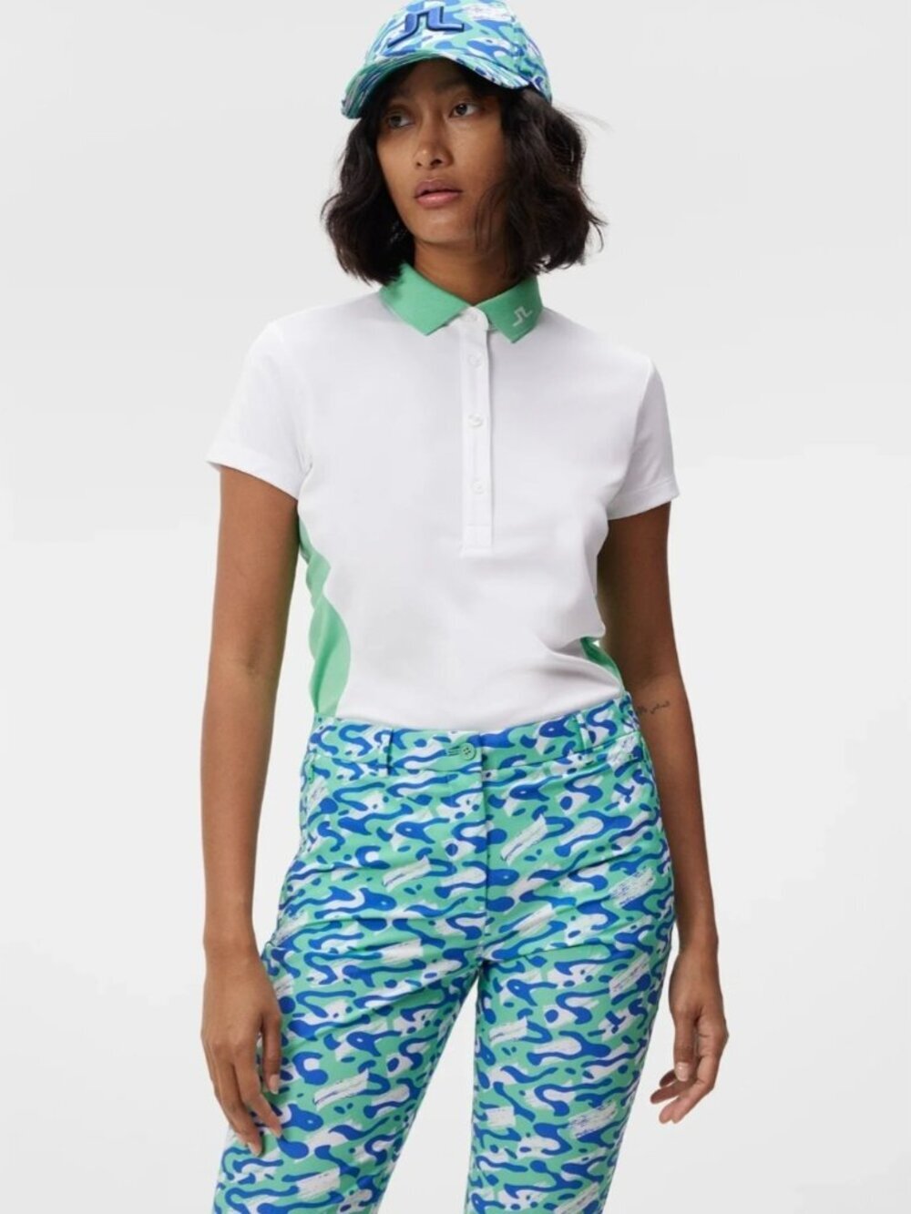 J. Lindeberg Women’s Jennie Polo White/Green size XL